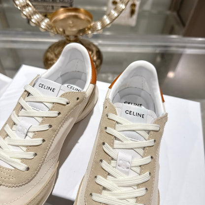 Celine Racer Sneaker Beige Suede Fabric 679818