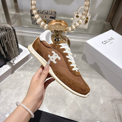 Celine Racer Sneaker Brown Suede Fabric 679819