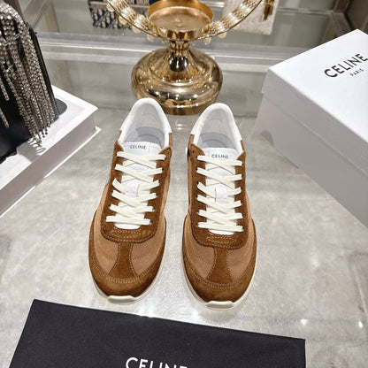 Celine Racer Sneaker Brown Suede Fabric 679819