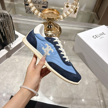 Celine Racer Sneaker Navy Blue Sky Blue Suede Lace 679823