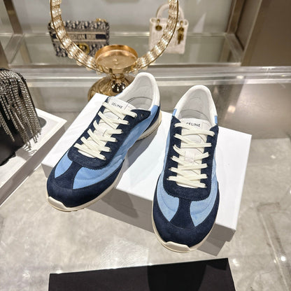 Celine Racer Sneaker Navy Blue Sky Blue Suede Lace 679823
