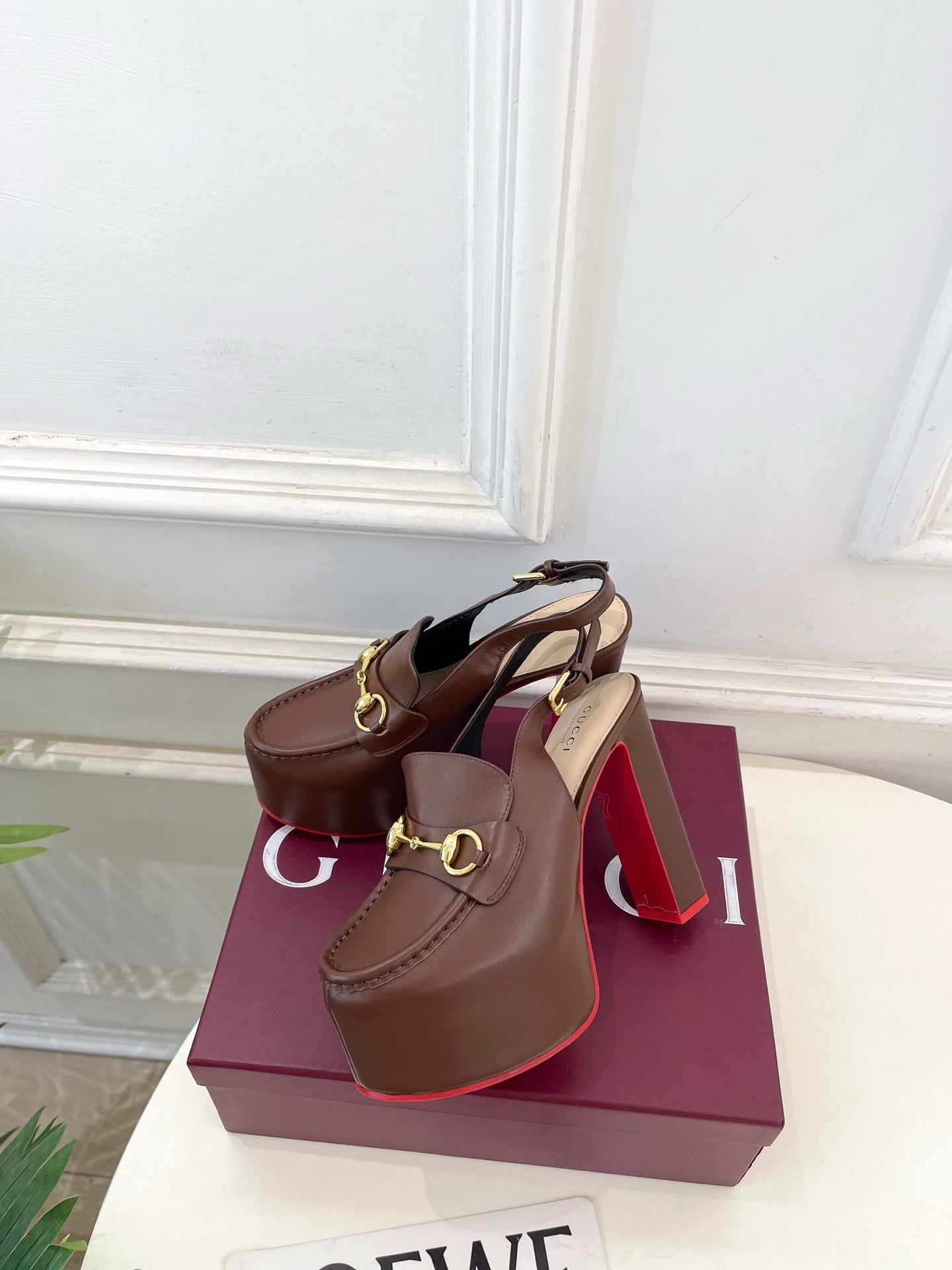 GG 26SS Platform Sandals 130 Brown Sheepskin 640265