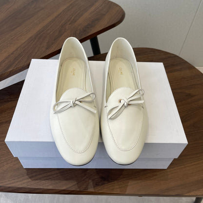 Celine 26 Loafers White Sheepskin 624696