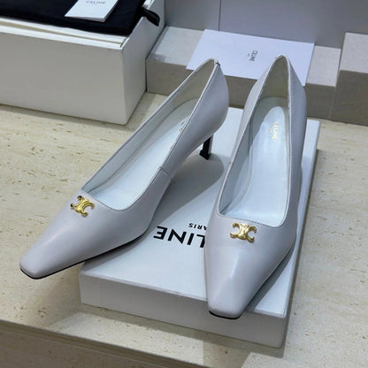 Celine 26 High-Heeled Sandals Triomphe Logo 65mm Leather 762639