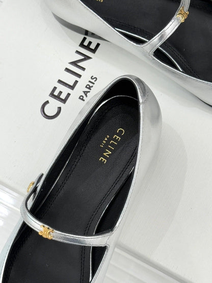 Celine 26 Mary-Jane Ballet Flats Leather 755874