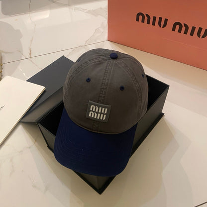 MiuMiu Color-Blocked Logo Baseball Cap
