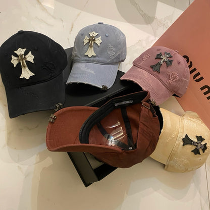 Chrome Hearts Distressed Washed Baseball Cap