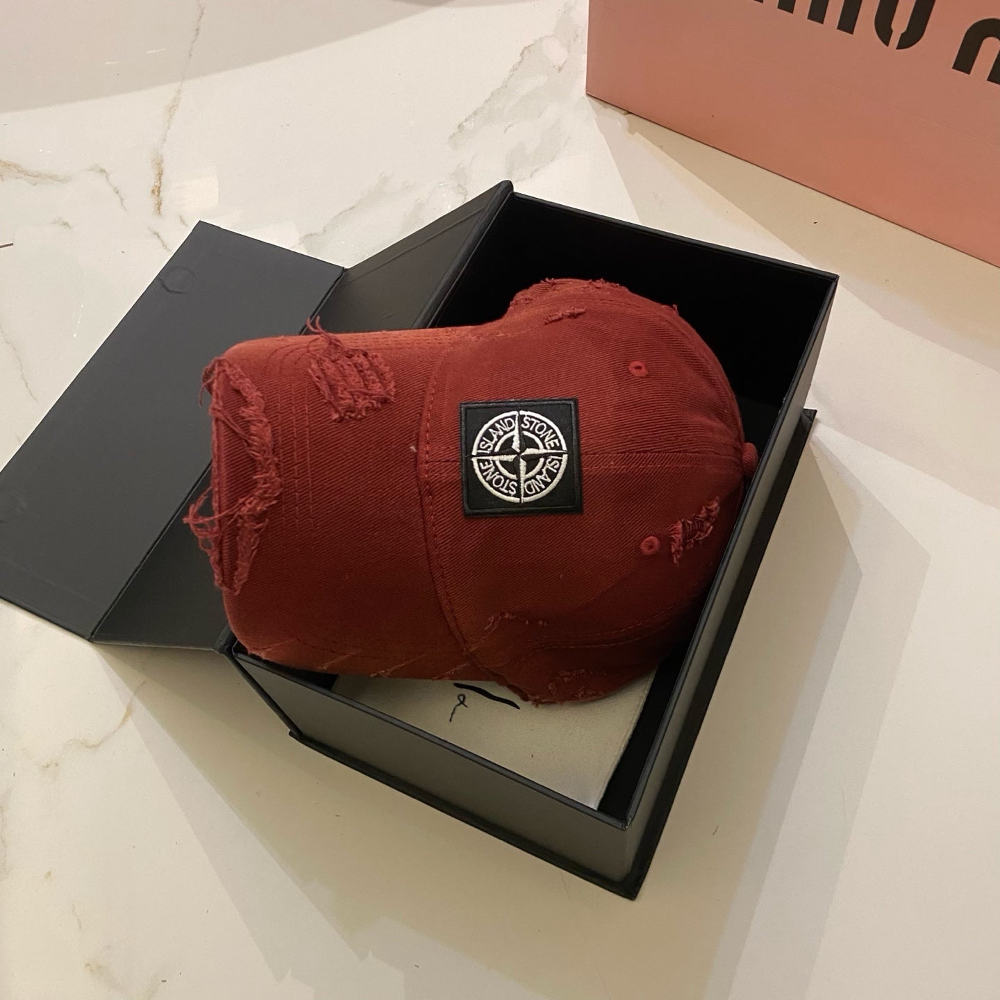 Stone Island Distressed Washed Baseball Cap